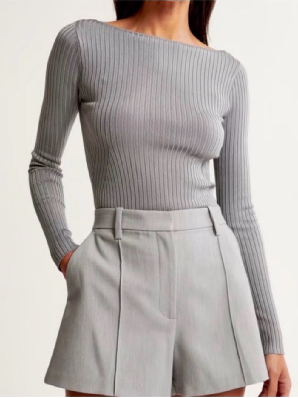 Abercrombie & Fitch Long Sleeve Boat Neck Ribbed Sweater Taupe Size Extra Large